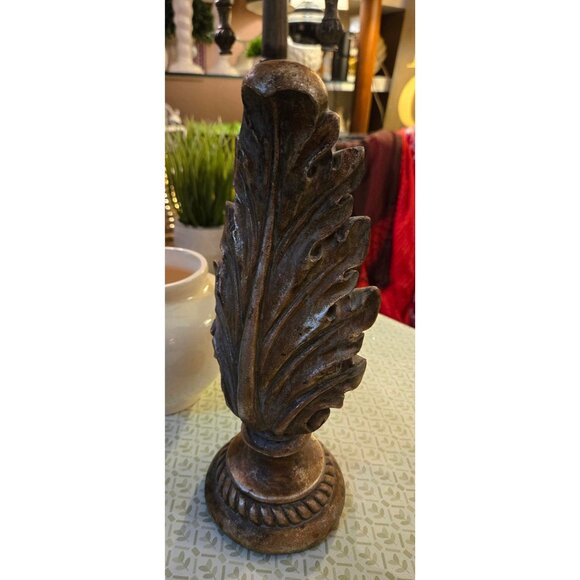 Heavy Carved Wood Finial Accent Decor - Picture 2 of 3